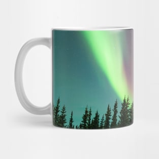 Electric Skies - Aurora Borealis Over a Black Spruce Forest in Alaska Mug